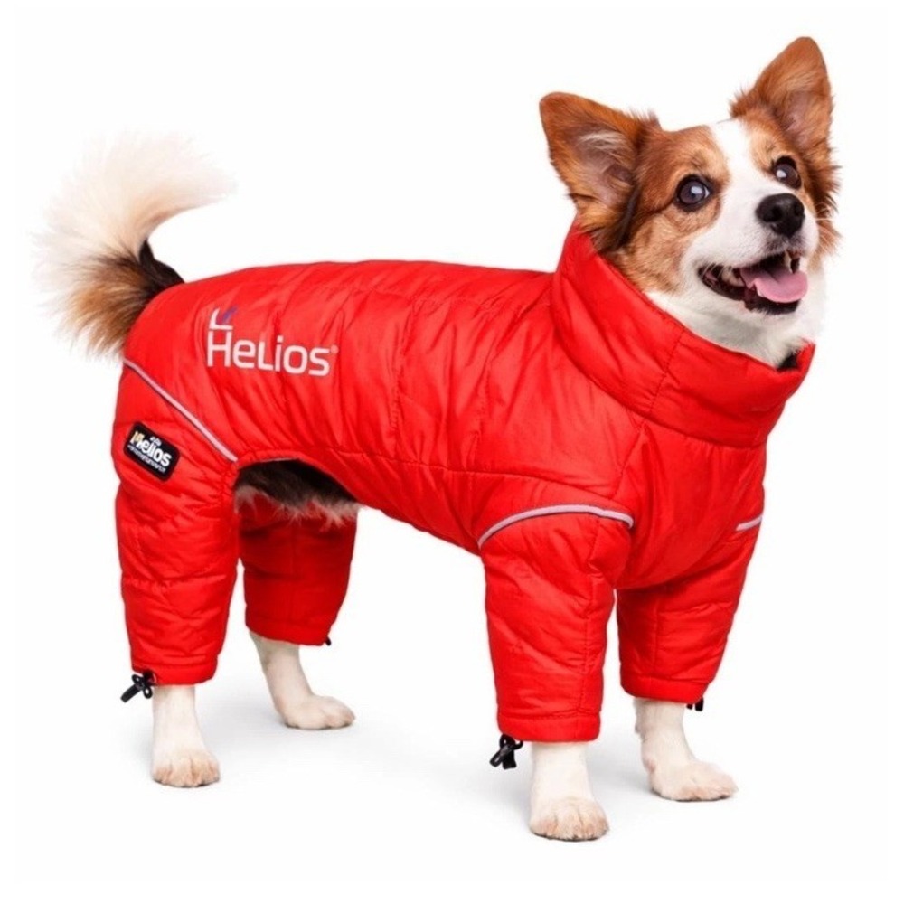 Doghelios Medium Red‎ Plush Dog Jacket: Reflective, Full-Body, Blackshark Tech